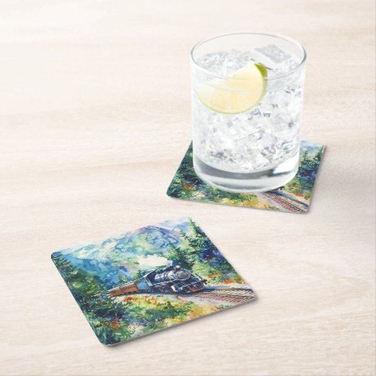 Scenic Landscape with Train Kartonnen Onderzetters (Insitu)