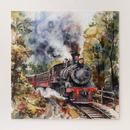 Scenic Landscape with Train Legpuzzel (Verticaal)