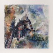 Scenic Landscape with Train Legpuzzel (Horizontaal)