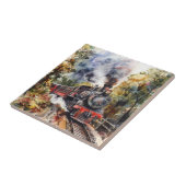 Scenic Landscape with Train Tegeltje (Zijkant)