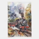 Scenic Landscape with Train Theedoek (Verticaal)