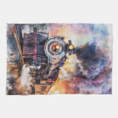 Scenic Landscape with Train Theedoek (Horizontaal)