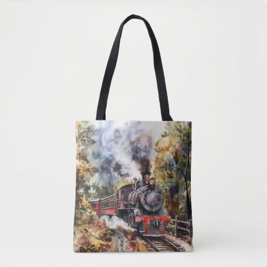Scenic Landscape with Train Tote Bag (Voorkant)