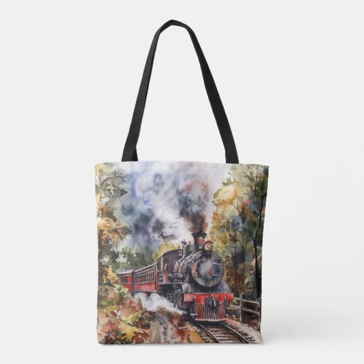 Scenic Landscape with Train Tote Bag (Achterkant)