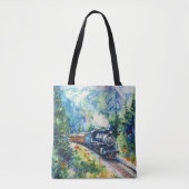 Scenic Landscape with Train Tote Bag (Voorkant)
