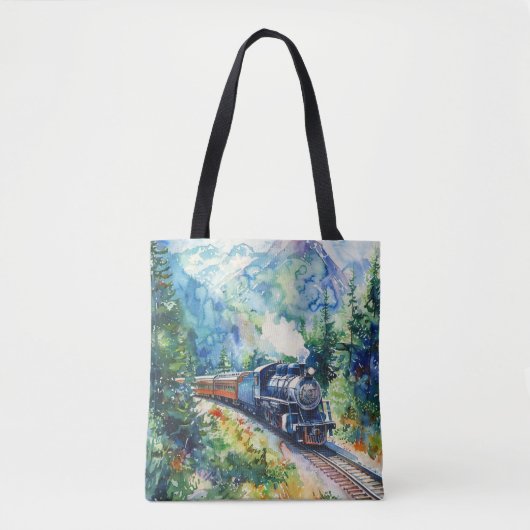 Scenic Landscape with Train Tote Bag (Voorkant)