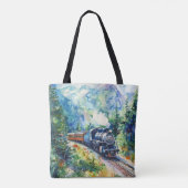 Scenic Landscape with Train Tote Bag (Achterkant)