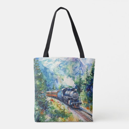 Scenic Landscape with Train Tote Bag (Achterkant)