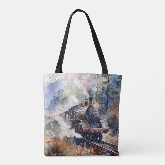 Scenic Landscape with Train Tote Bag (Achterkant)