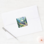Scenic Landscape with Train Vierkante Sticker (Envelop)