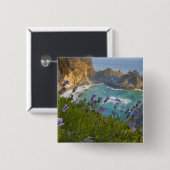 Scenic McWay Falls stort naar het strand en Vierkante Button 5,1 Cm (Voorkant /achterkant)