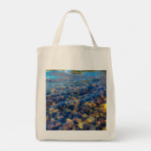 Scenic mountains with grazing elk & water ripples tote bag (Achterkant)