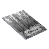 Scenic New Forest Black and White Woodland Scene Notitieboek (Rechterzijde)