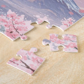 Scenic Puzzle of Mount Fuji and Cherry Blossoms Legpuzzel (Zijkant)