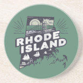 Scenic Rhode Island Retro Silhouette  Zandsteen Onderzetter (Voorkant)