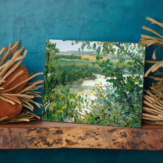 Scenic River View From a High Bluff Fotoplaat