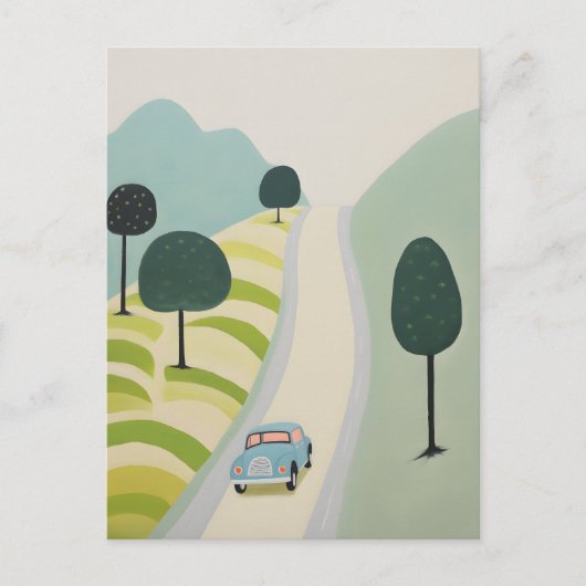 Scenic Road Trip Illustration Briefkaart (Voorkant)