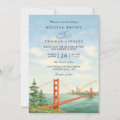 Scenic San Francisco Destination QR Code Wedding Kaart (Voorkant)