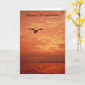 Scenic Seascape, Sincere Condolences Kaart (Gele Bloem)