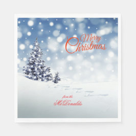 Scenic Snow and Christmas trees - Personalize Servet