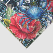 Scenic Tropical Florals Parrot & Butterflies Tissuepapier (Detail)