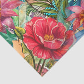 Scenic Tropical Stained Glass Flamingo Decoupage Tissuepapier (Detail)