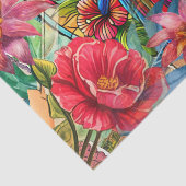 Scenic Tropical Stained Glass Red Macaw Decoupage Tissuepapier (Detail)