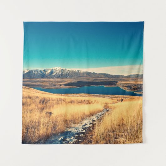 Scenic view in Mt. John summit view point,  Lake T Wandkleed (Voorkant)