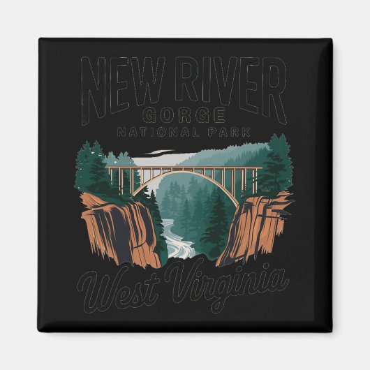 Scenic View Of New River Gorge National Park West  Magneet (Voorkant)