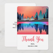 Scenic Winter Lake with Deer Christmas Bedankkaart (Voorkant / Achterkant)