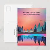 Scenic Winter Lake with Deer Christmas Feestdagenkaart (Voorkant / Achterkant)