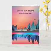 Scenic Winter Lake with Deer Christmas Kaart (Gele Bloem)