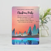 Scenic Winter Lake with Deer Christmas Kaart (Staand voorkant)