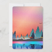 Scenic Winter Lake with Deer Christmas Kaart (Achterkant)