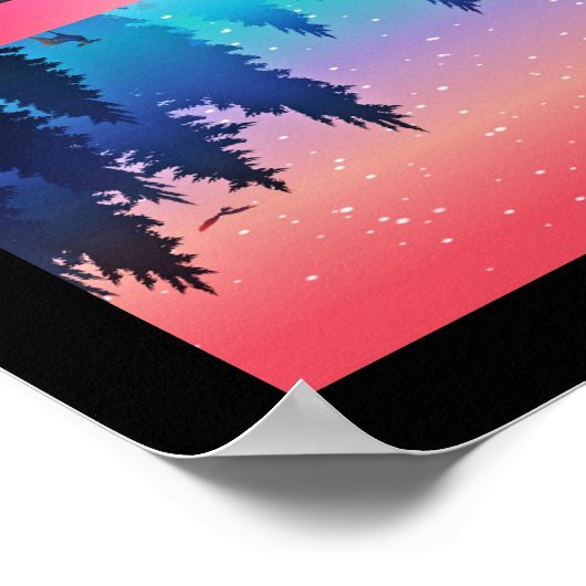 Scenic Winter Lake with Deer Poster (Hoek)