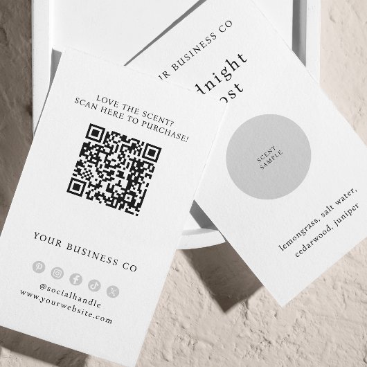 Scent Sample Fragrance Tester Witte QR Code Kaart