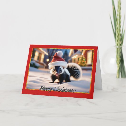 Scent-Sational Holiday Skunk Christmas Kaart (Voorkant)