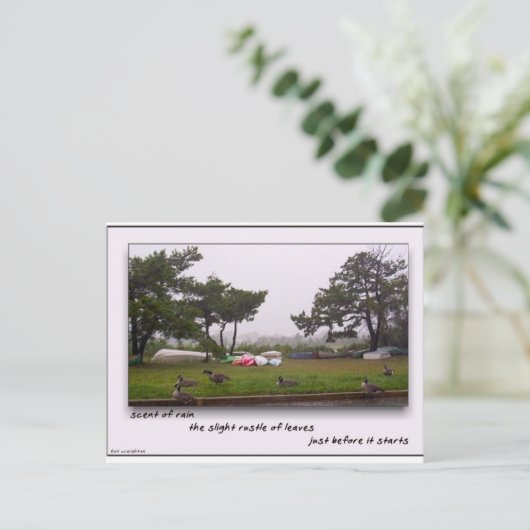 Scent van regen briefkaart (Staand voorkant)