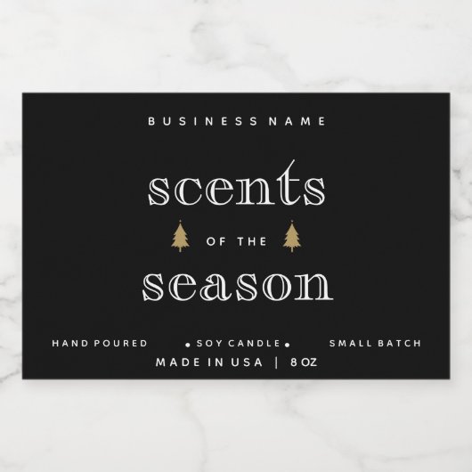 Scents of Season kerstkaarlekeur Design Voedselcontainer Etiket (Enkel label)