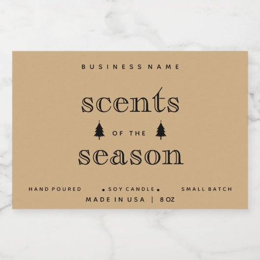 Scents of Season kerstkaarlekeur Design Voedselcontainer Etiket (Enkel label)