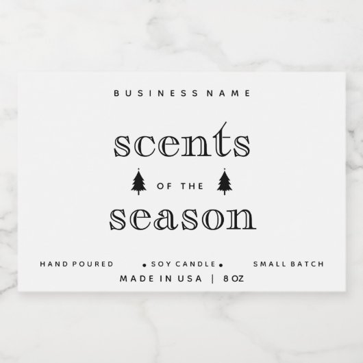 Scents of Season kerstkaarlekeur Design Voedselcontainer Etiket (Enkel label)