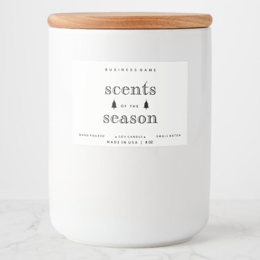 Scents of Season kerstkaarlekeur Design Voedselcontainer Etiket (Voorkant)