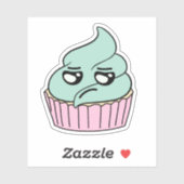 Sceptische Mint Cupcake Sticker (Vel)