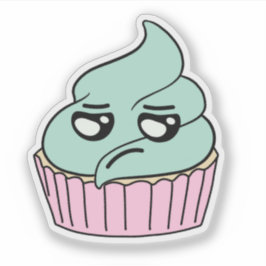 Sceptische Mint Cupcake Sticker