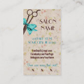  schaafhaar, stylist blauw boegblad visitekaartje (Achterkant)