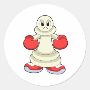 Schaafje Schaafje met boxer handschoenen Ronde Sticker