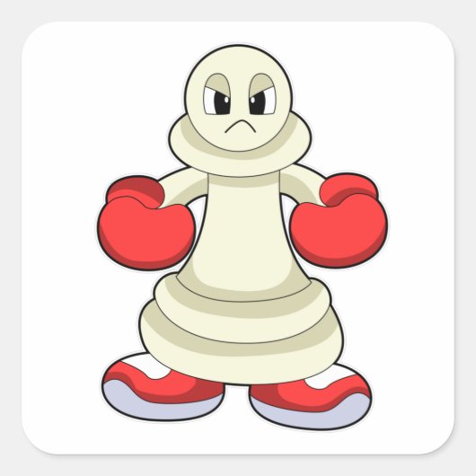 Schaafje Schaafje met boxer handschoenen Vierkante Sticker (Voorkant)
