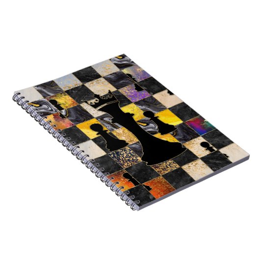 Schaak Abstracte kunst - Gemengde texturen Notitieboek (Rechterzijde)