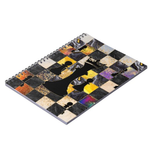 Schaak Abstracte kunst - Gemengde texturen Notitieboek (Linkerzijde)