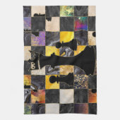 Schaak Abstracte kunst - Gemengde texturen Theedoek (Verticaal)